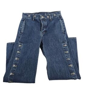 LEVIS MADE & CRAFTED Artillery Trouser Women 27x28 Denim Snap Side Flare Jeans